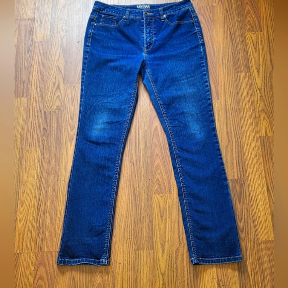 Santana Womens Blue Denim Jeans Size 10 Medium Wash Mid Rise - Picture 1 of 13